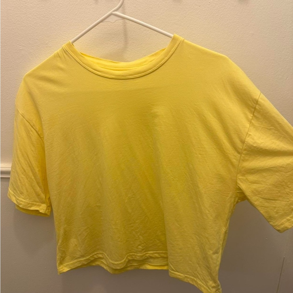 Athleta True Cotton Crop Tee in Citron (DISCONTINUED COLOR), size S - Picture 2 of 5